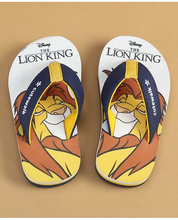 Cute Walk by Babyhug Disney Slip On Flip Flops with The Lion King Print - Navy Blue