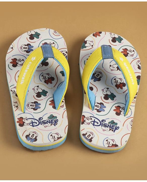 Cute Walk by Babyhug Disney Slip On Flip Flops with Minnie Mouse Print - Yellow