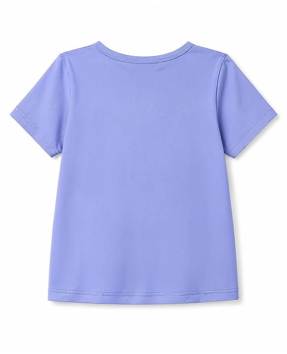 Pine Kids Cotton Knit Half Sleeves Heart Printed T-Shirt & Capri Night Suit - Lavender