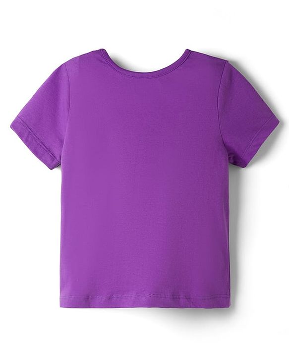 Pine Kids Cotton Knit Half Sleeves Floral Printed Top & Capri Night Suit - Lavender