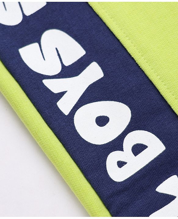 Pine Kids Knit Track Pant With Text Print - Limegreen