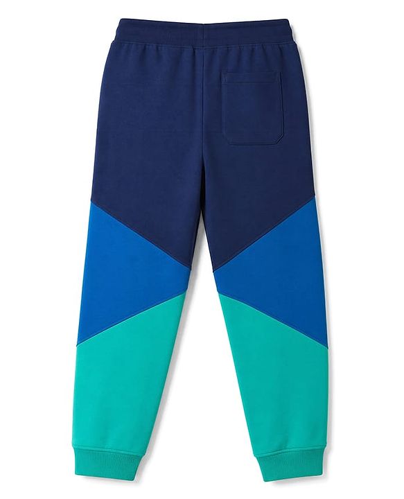 Pine Kids Cotton Knit Full Length Lounge & Track Pants With Color Block - Navy Blue