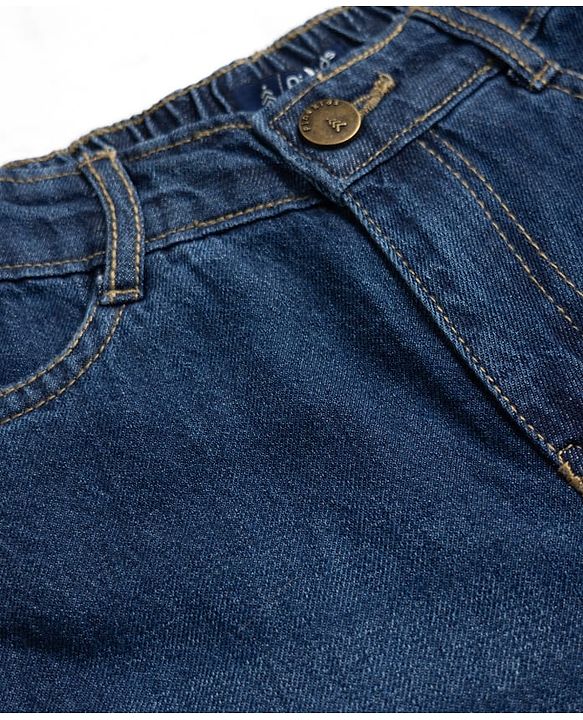 Pine Kids Denim Woven Full Length Washed Jeans - Navy Blue