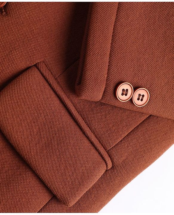 Pine Kids Cotton Mix Knit Full Sleeves Blazer & Lion Printed T-Shirt - Brown
