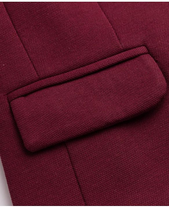 Pine Kids Cotton Mix Knit Full Sleeves Solid Blazer With Lion & Text Printed Inner Tee - Maroon
