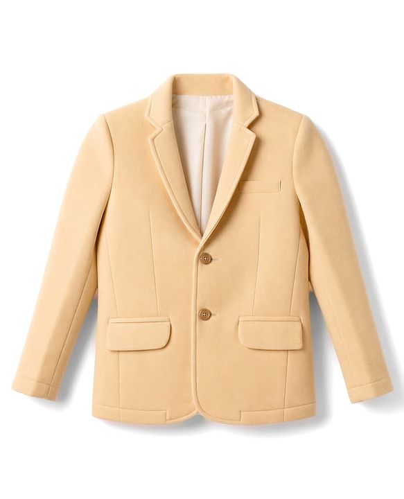Pine Kids Cotton Knit Full Sleeves Blazer With Rock Text Print - Mustard