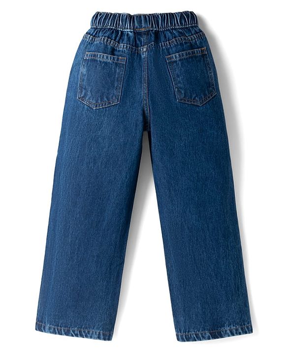 Pine Kids Cotton Elastane Woven Denim Full Length Jeans in Blue