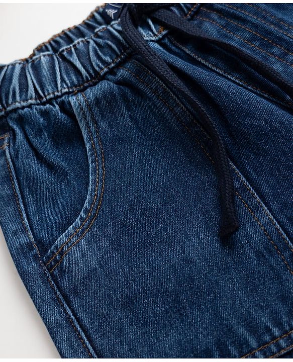 Pine Kids Cotton Elastane Woven Denim Full Length Jeans in Blue