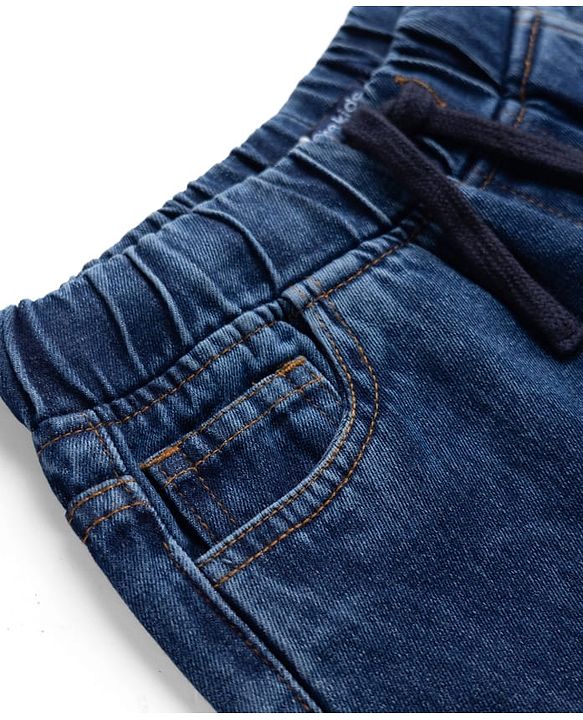 Pine Kids Cotton Elastane Woven Denim Full Length Jeans in Royal Blue