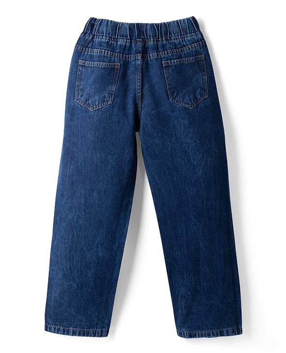 Pine Kids Cotton Elastane Woven Denim Full Length Jeans in Royal Blue