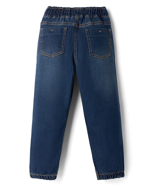 Pine Kids Cotton Mix Woven Solid Denim Jeans in Navy Blue