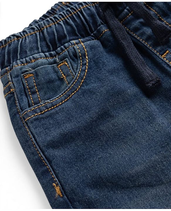Pine Kids Cotton Mix Woven Solid Denim Jeans in Navy Blue
