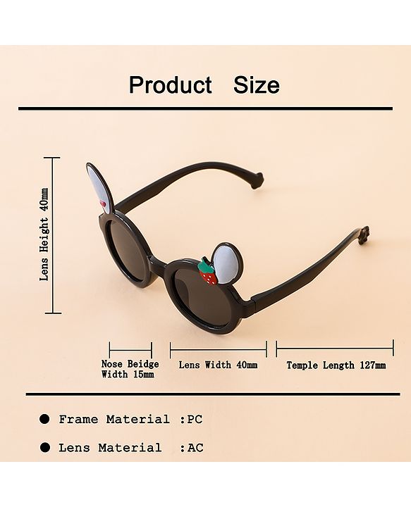 Babyhug Solid Coloured Sunglasses With Applique - Black