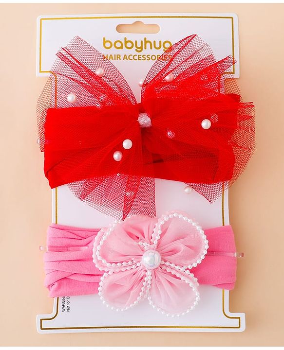 Babyhug Headbands Free Size - Red&Pink