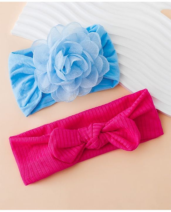 Floral Bow Stretch Baby & Kids Headband - Pink & White