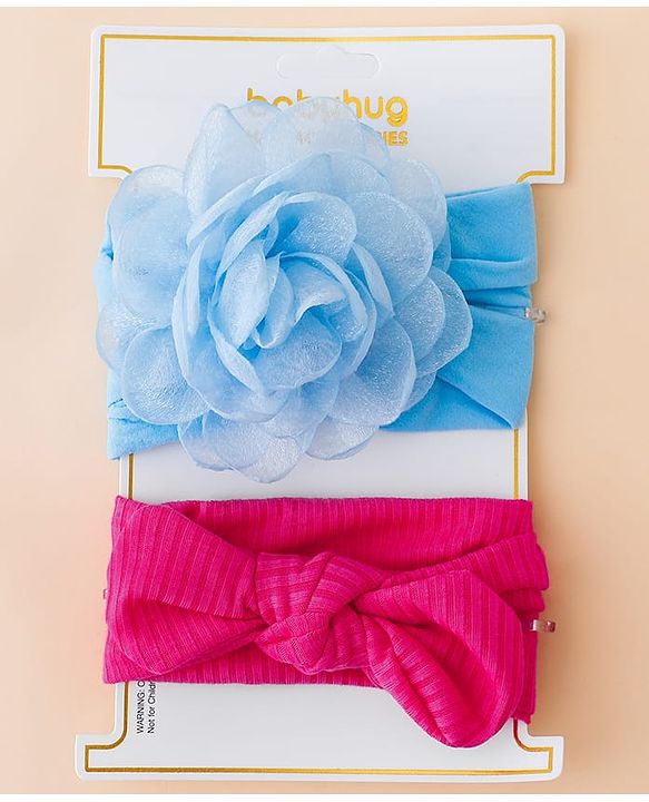 Floral Bow Stretch Baby & Kids Headband - Pink & White
