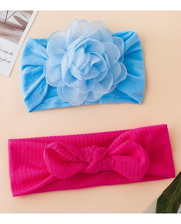 Floral Bow Stretch Baby & Kids Headband - Pink & White