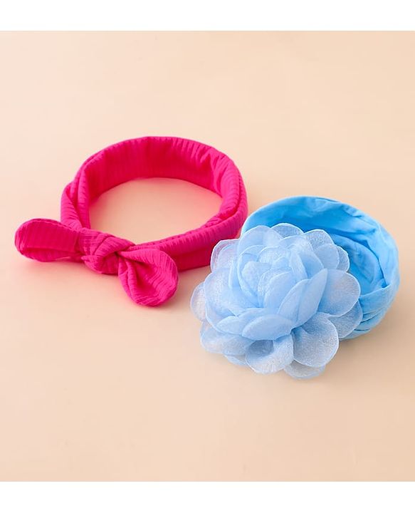 Floral Bow Stretch Baby & Kids Headband - Pink & White