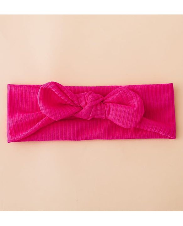 Floral Bow Stretch Baby & Kids Headband - Pink & White