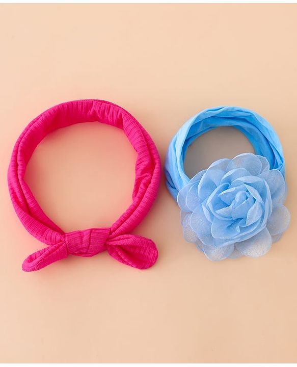 Floral Bow Stretch Baby & Kids Headband - Pink & White