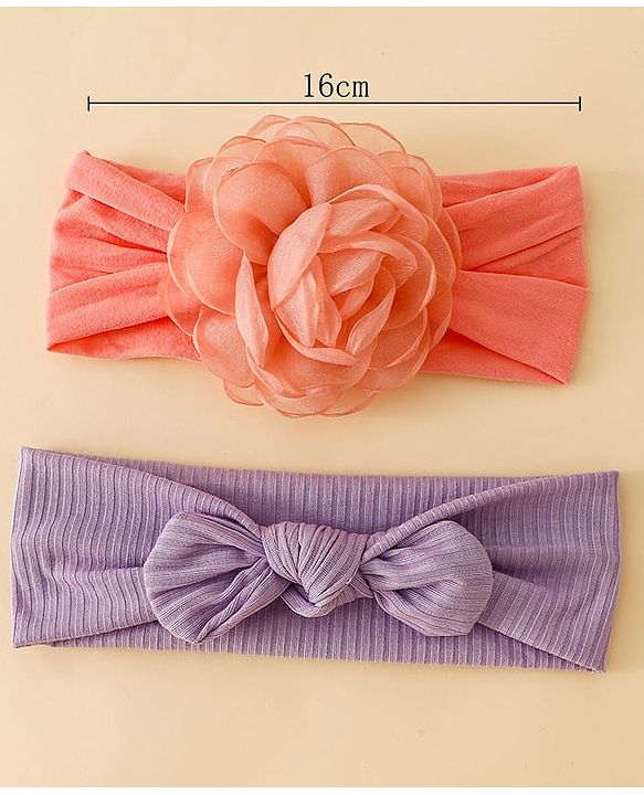 Floral Bow Stretch Baby & Kids Headband - Pink & White