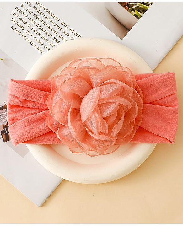Floral Bow Stretch Baby & Kids Headband - Pink & White