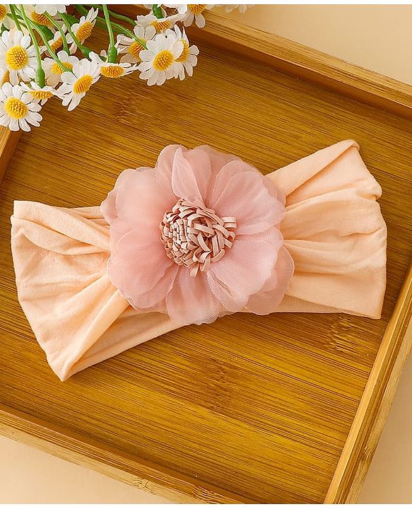 Babyhug Headbands With Floral and Bow Applique Pack of 2 -Purple, Peach