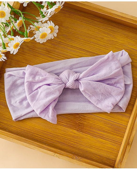 Babyhug Headbands With Floral and Bow Applique Pack of 2 -Purple, Peach