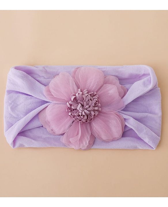 Babyhug Headbands With Floral and Bow Applique Pack of 2 -Purple, Peach