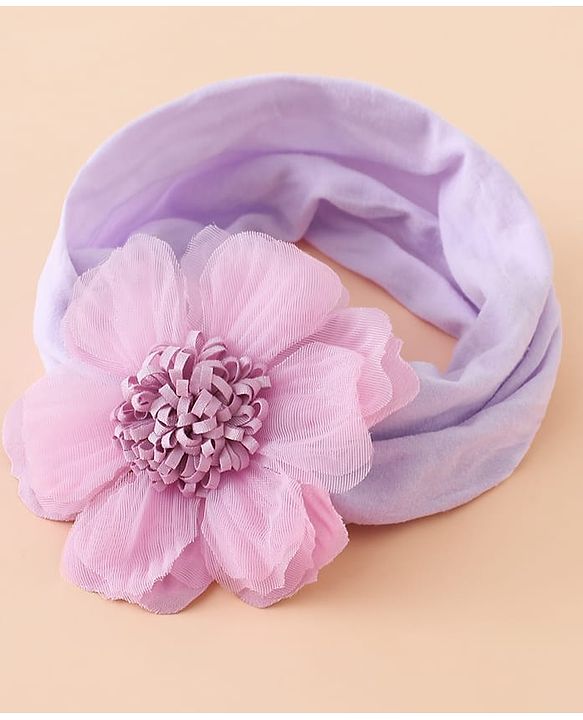 Babyhug Headbands With Floral and Bow Applique Pack of 2 -Purple, Peach
