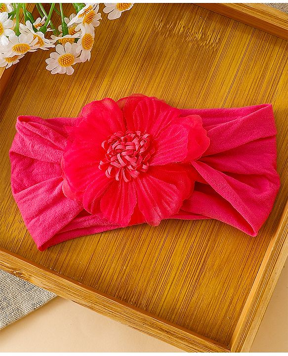 Babyhug Headbands With Floral and Bow Applique Pack of 2 -Purple, Peach