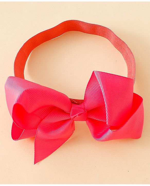 Babyhug Set Of 3 Bow Applique Detailed Headbands - Pink,Red ,Purple