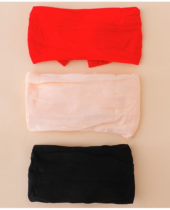 Babyhug Set Of 3 Bow Applique Detailed Headbands - Pink,Red ,Purple