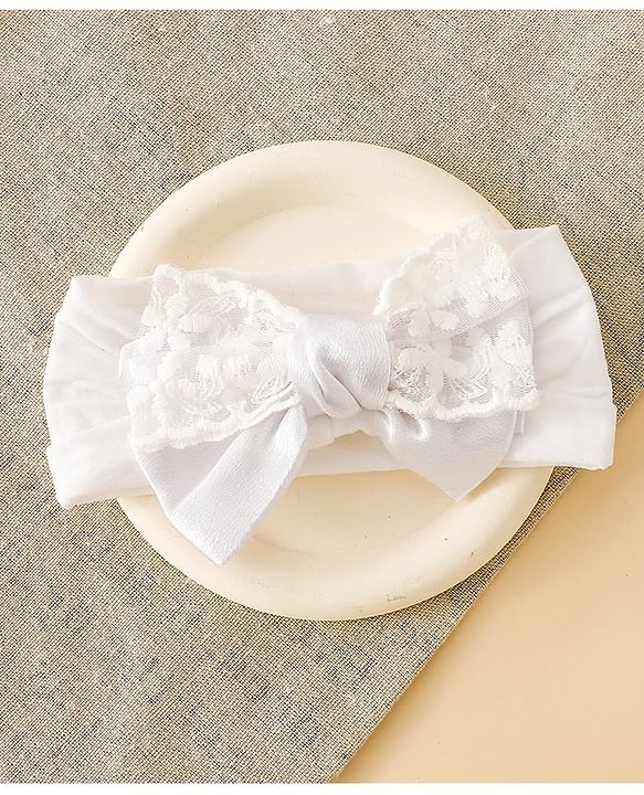 Babyhug Headbands With Bow Applique Pack of 3 - Pink,White,Purple
