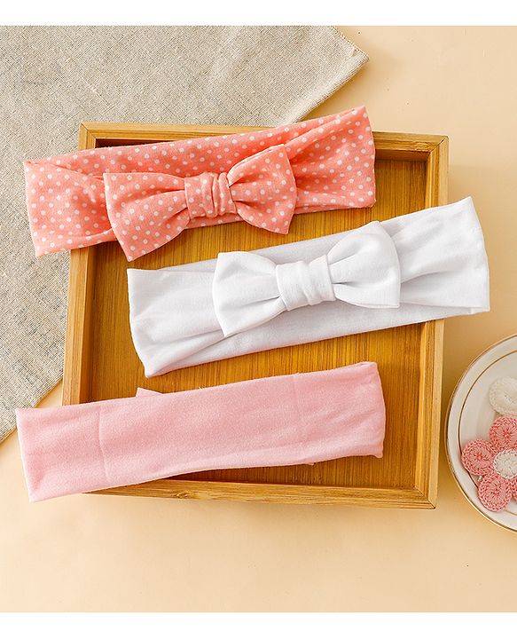 Babyhug Free Size Baby Headbands with Polka Dots Pack of 3 - Multicolor