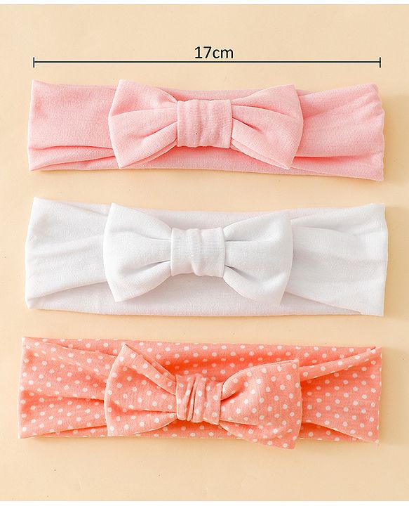 Babyhug Free Size Baby Headbands with Polka Dots Pack of 3 - Multicolor