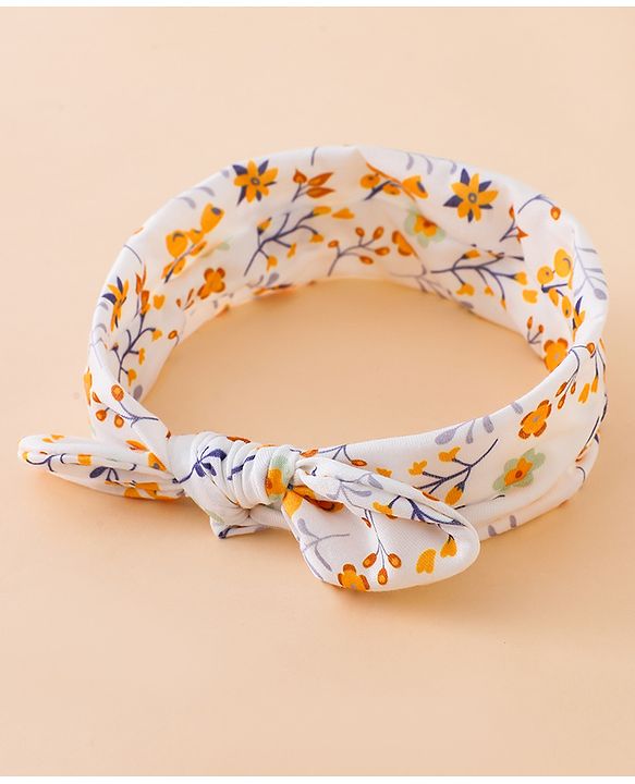 Babyhug Free Size Baby Headbands with Polka Dots, Floral Print And Stripes Pack of 3 - Multicolor