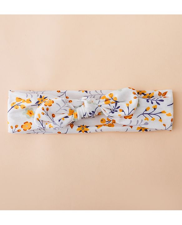 Babyhug Free Size Baby Headbands with Polka Dots, Floral Print And Stripes Pack of 3 - Multicolor