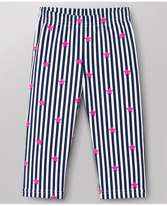 Babyhug Cotton Knit Full Sleeves Shirt & Pyjama Co-Ord Striped Night Suit With Star Print - Navy Blue