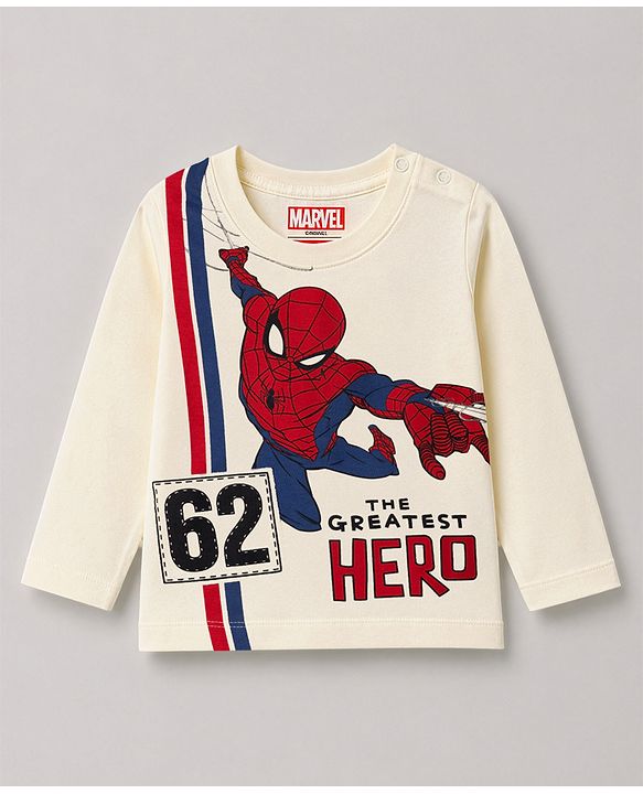 Babyhug Marvel Single Jersey Knit Full Sleeves T-Shirt & Joggers Set With Spiderman Graphic - Blue