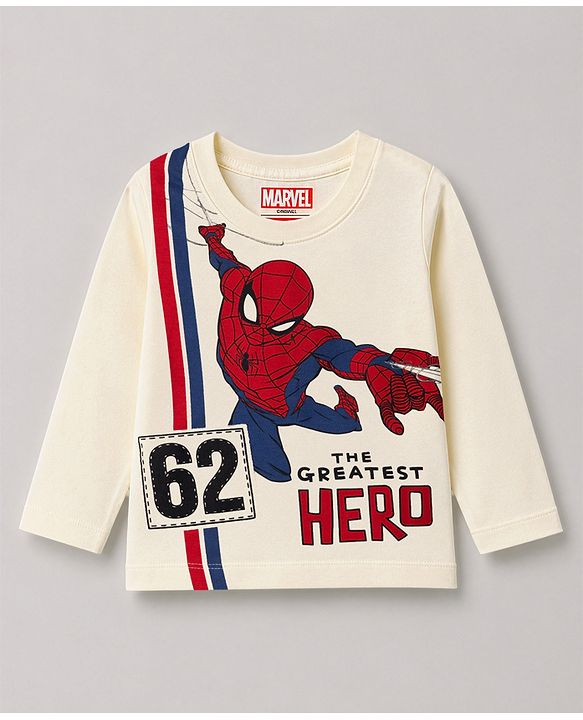 Babyhug Marvel Single Jersey Knit Full Sleeves T-Shirt & Joggers Set With Spiderman Graphic - Blue