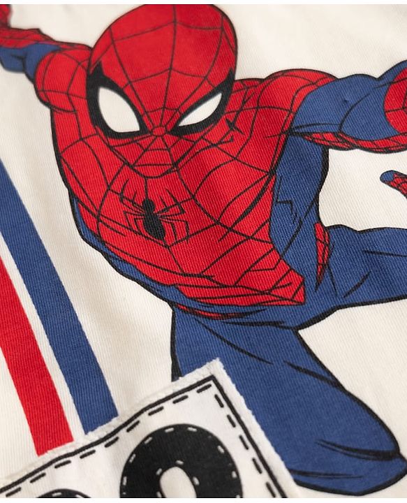 Babyhug Marvel Single Jersey Knit Full Sleeves T-Shirt & Joggers Set With Spiderman Graphic - Blue
