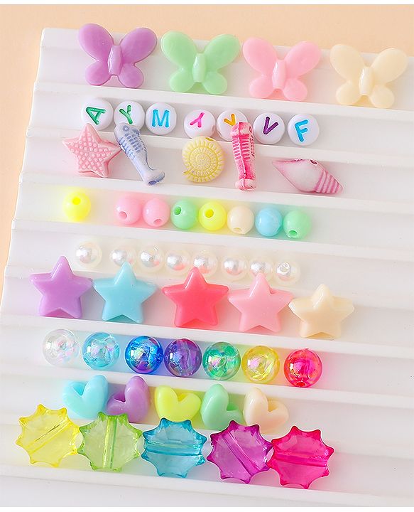 Babyhug Free Size DIY Bead Jewellery Making Set - Multicolor