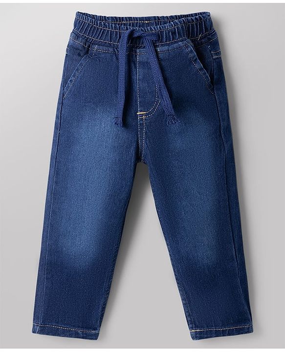 Babyhug Terry Knit Full Sleeves T-Shirt & Denim Jeans Set with New York Print & Cut & Sew Design - White & Green