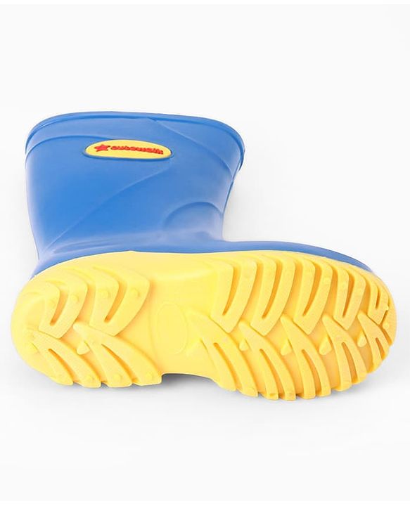 Cute Walk by Babyhug Comfortable slip on with Anti skid Rain Boot - Blue & Yellow