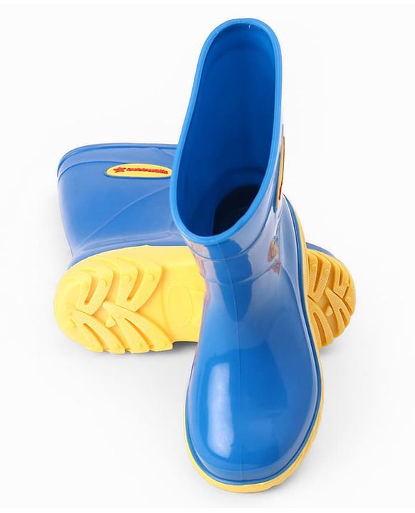 Cute Walk by Babyhug Comfortable slip on with Anti skid Rain Boot - Blue & Yellow