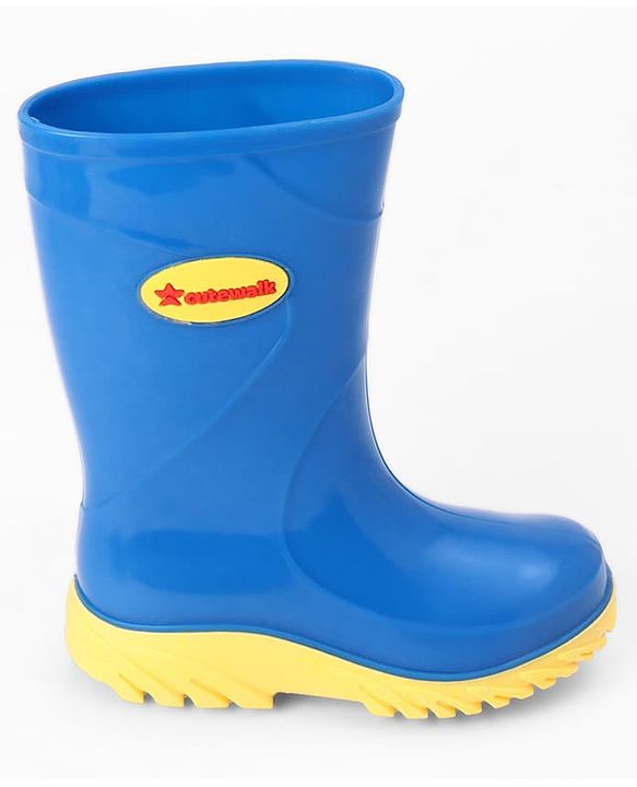 Cute Walk by Babyhug Comfortable slip on with Anti skid Rain Boot - Blue & Yellow