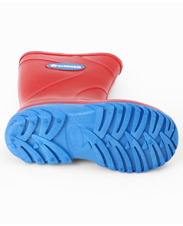 Cute Walk by Babyhug Comfortable slip on with Anti skid Rain Boot - Blue & Red