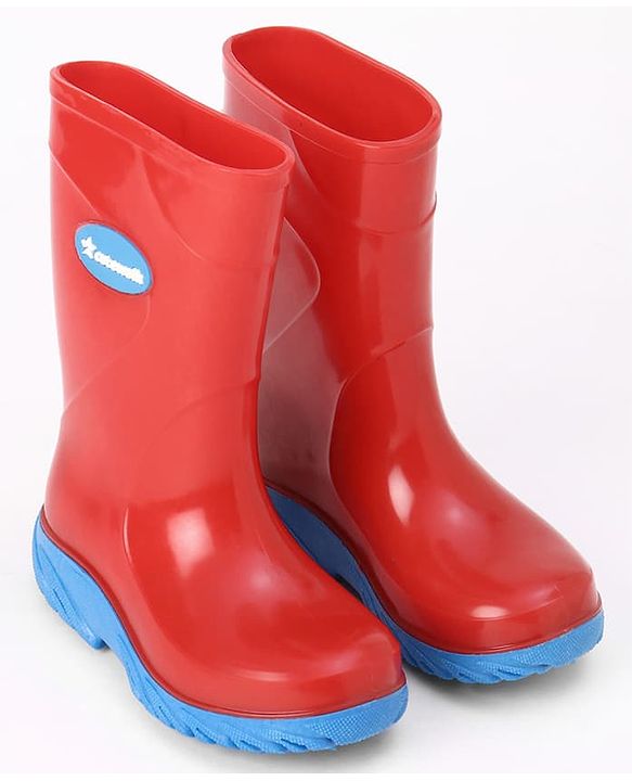 Cute Walk by Babyhug Comfortable slip on with Anti skid Rain Boot - Blue & Red