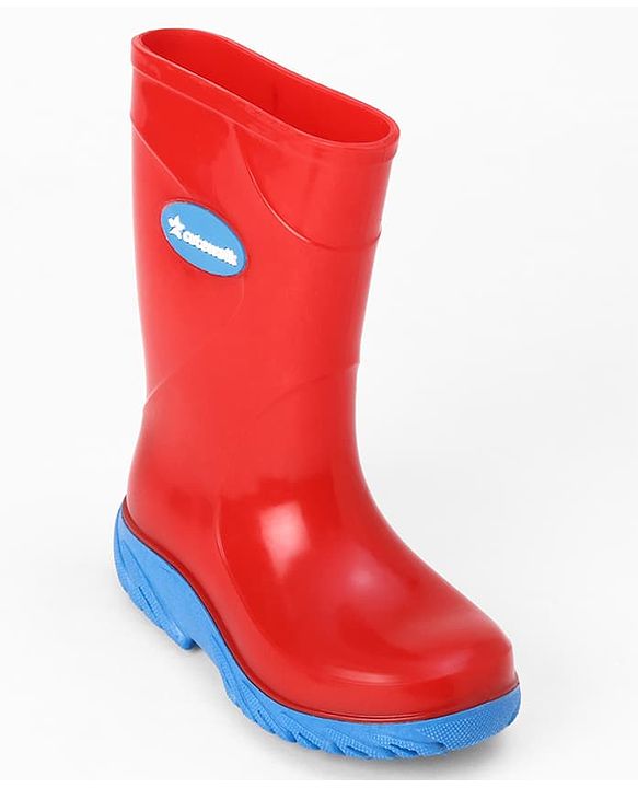 Cute Walk by Babyhug Comfortable slip on with Anti skid Rain Boot - Blue & Red